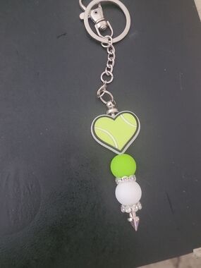 Handmade Tennis Heart Keychain